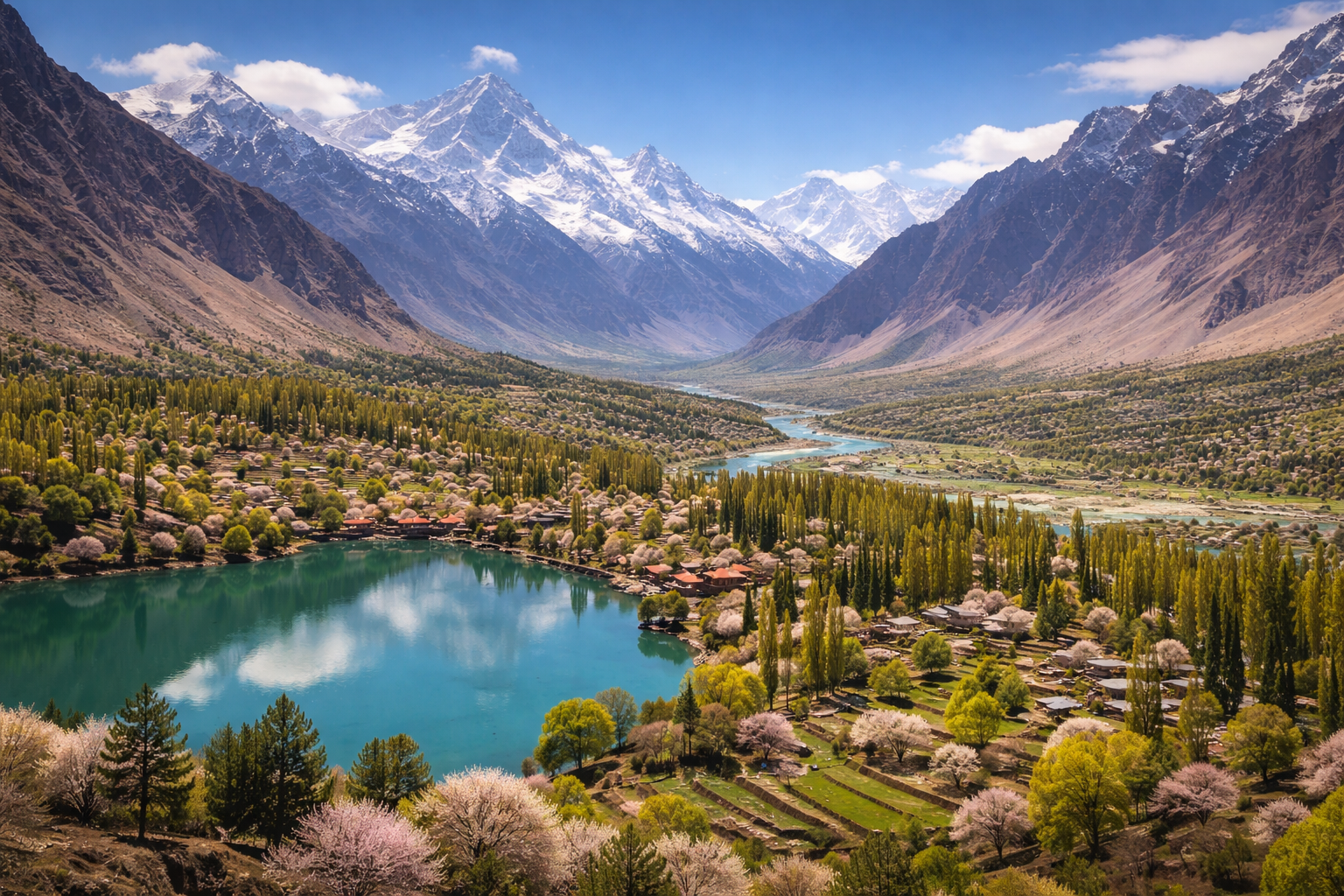 Skardu mountains and lake