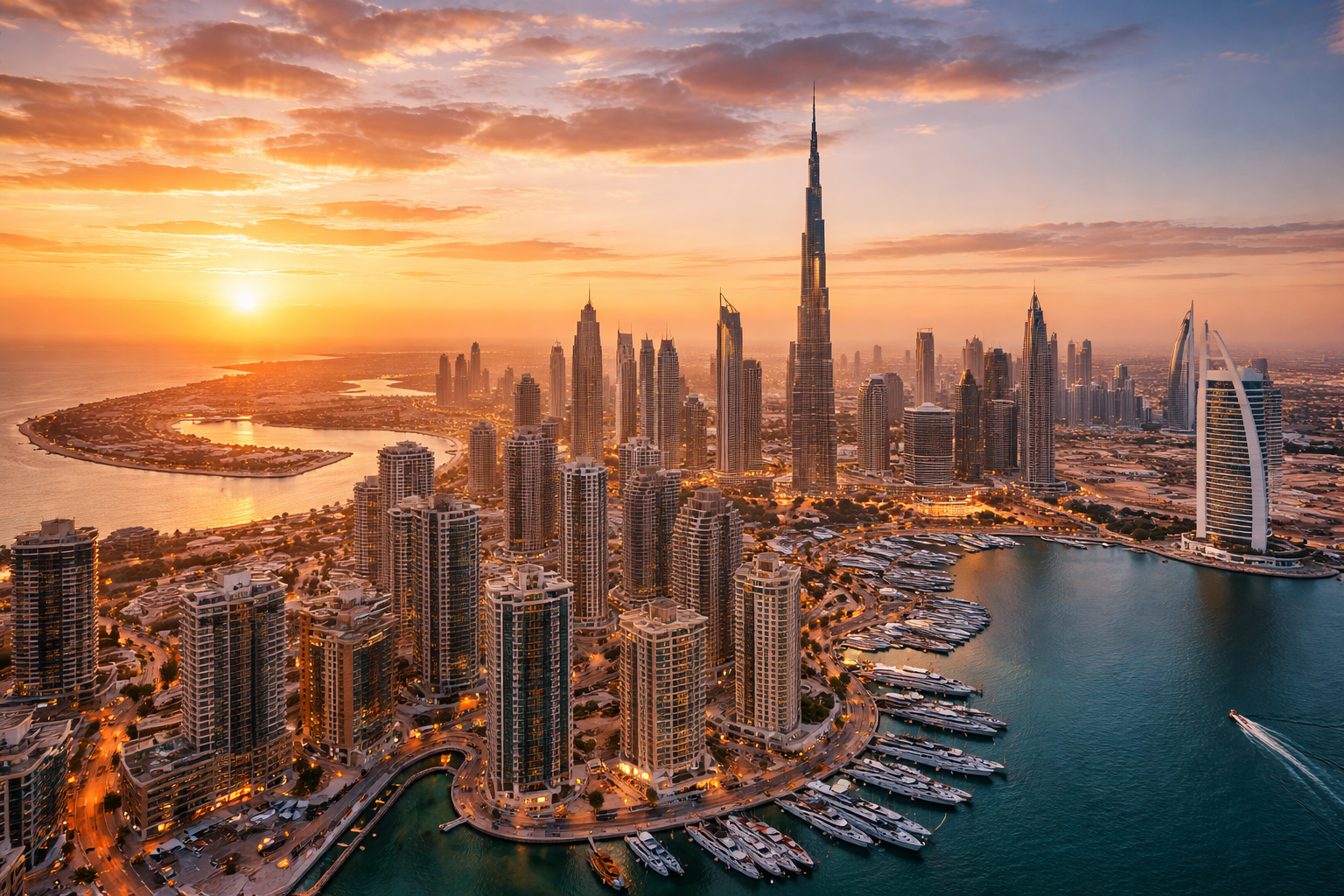 Dubai skyline at night